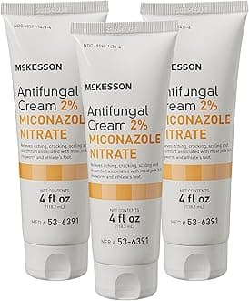 McKesson Antifungal Cream, 2% Miconazole Nitrate - Relieves Itching, Burning, Cracking from Jock Itch, Ringworm and Athlete Foot - 4 oz., 3 Count