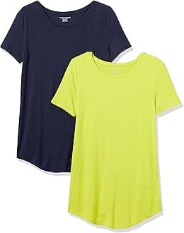 Amazon Essentials Women's Scoop Neck Short Sleeve Tunic Set of 2