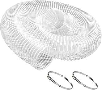 PVC Dust Collection Hose 6" x 5'- Heavy PVC Fume Collection Hose for Workshop, Woodworking, Dust Collection Systems