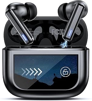 Wireless Earbuds Bluetooth Headphones, Ear Buds with Touch Screen, ANC ENC Noise Cancelling Transparency Mode, 40H Stereo Deep Bass, IPX7 Waterproof, Clear Calls, 5 EQ for iOS Android (Black)