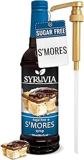 Syruvia Sugar Free Coffee Syrup, S'mores Flavored Syrup for Drinks, Lattes, and Desserts – 25.4 fl oz, With Pump
