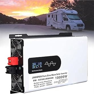 5000W 6000W 8000W 10000W 12000W Pure Sine Wave Inverter Power Inverter DC 12V 24V 48V 60V 72V to 110V 220V AC Converters Voltage Transformer Solar Inverter for RV/Outdoor/Camping(10000W,60Vto220V)