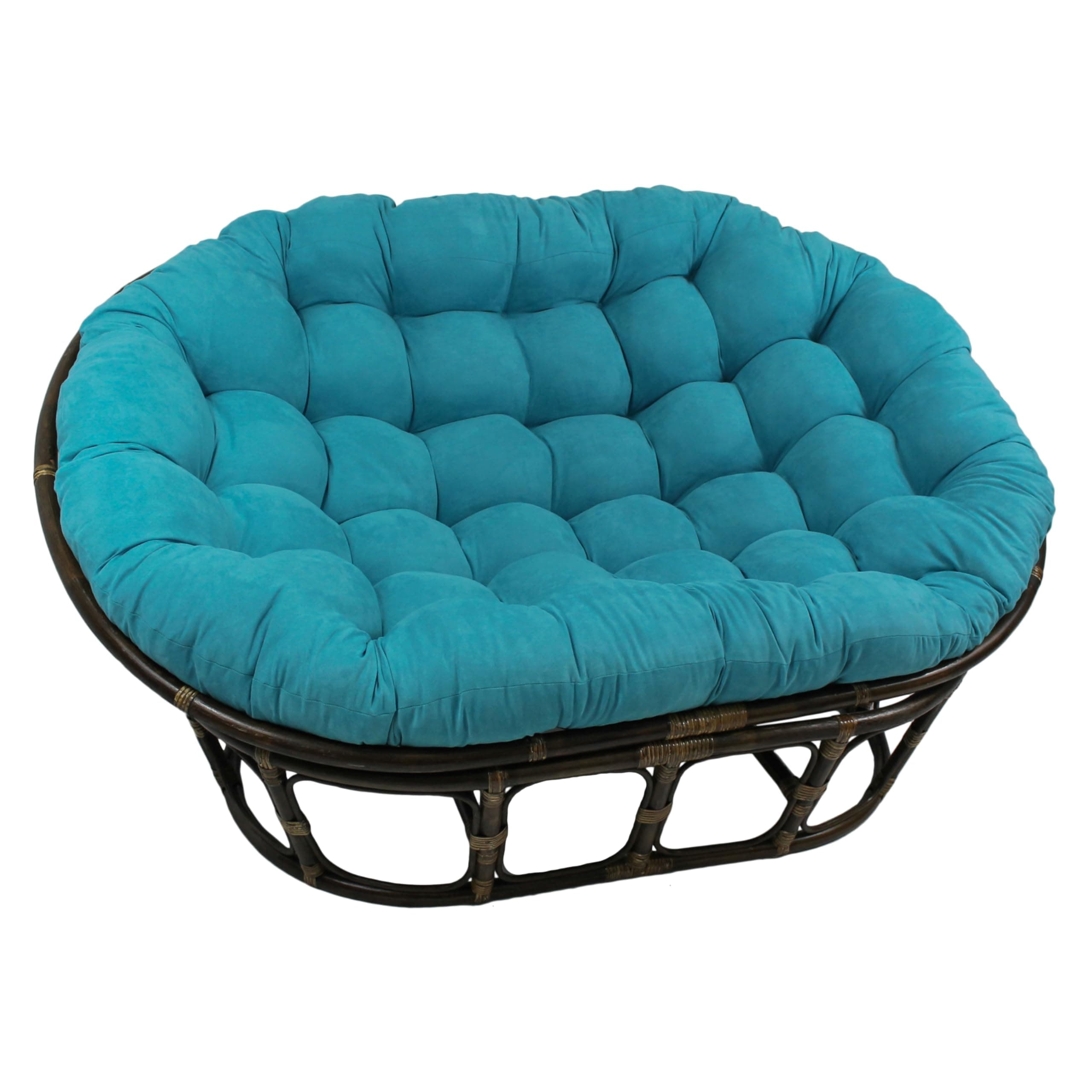 Polyester Microsuede Double Papasan Cushion, 1 Count (Pack of 1), Aqua Blue