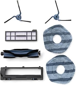 eufy Replacement Parts Kit for X10 Pro Omni, Roller Brush with Bristles and Rubber, Brush Guard, 2 Side Brushes, Washable Filter, and 2 Mop Cloths