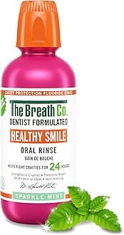 Healthy Smile Mouthwash, Dentist Formulated Oral Rinse for 24 Hours of Cavity Protection with Sodium Fluoride, Strengthens Enamel, Alcohol Free, Non-Burning, 500ml
