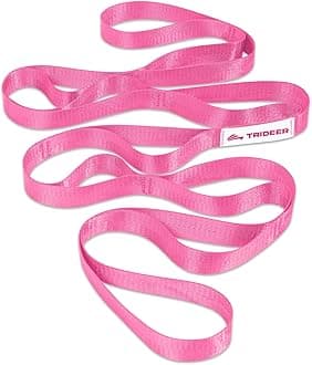 Trideer Stretching Strap for Physical Therapy & Home Rehab, Non-Elastic Yoga Strap for Stretching with Loops for Hamstring, Calf & Back Stretcher Mobility, Hip & Pilates