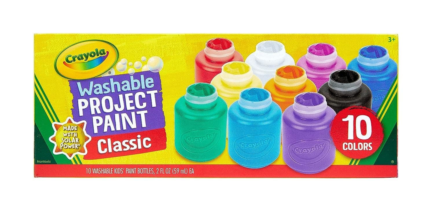Crayola Washable Kid's Paint, Assorted Colors, Pack of 10