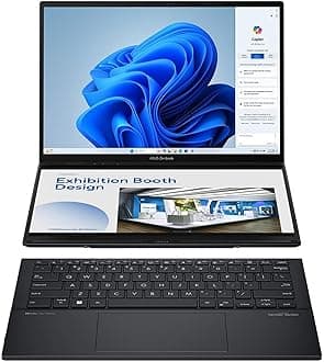 ASUS Zenbook DUO Laptop, Dual 14” OLED 3K 120Hz Touch Display, Intel Evo Certified, Intel Core Ultra 7 255H, Intel Arc Graphics, 32GB RAM, 1TB SSD, Windows 11, Inkwell Gray, UX8406CA-DS79T