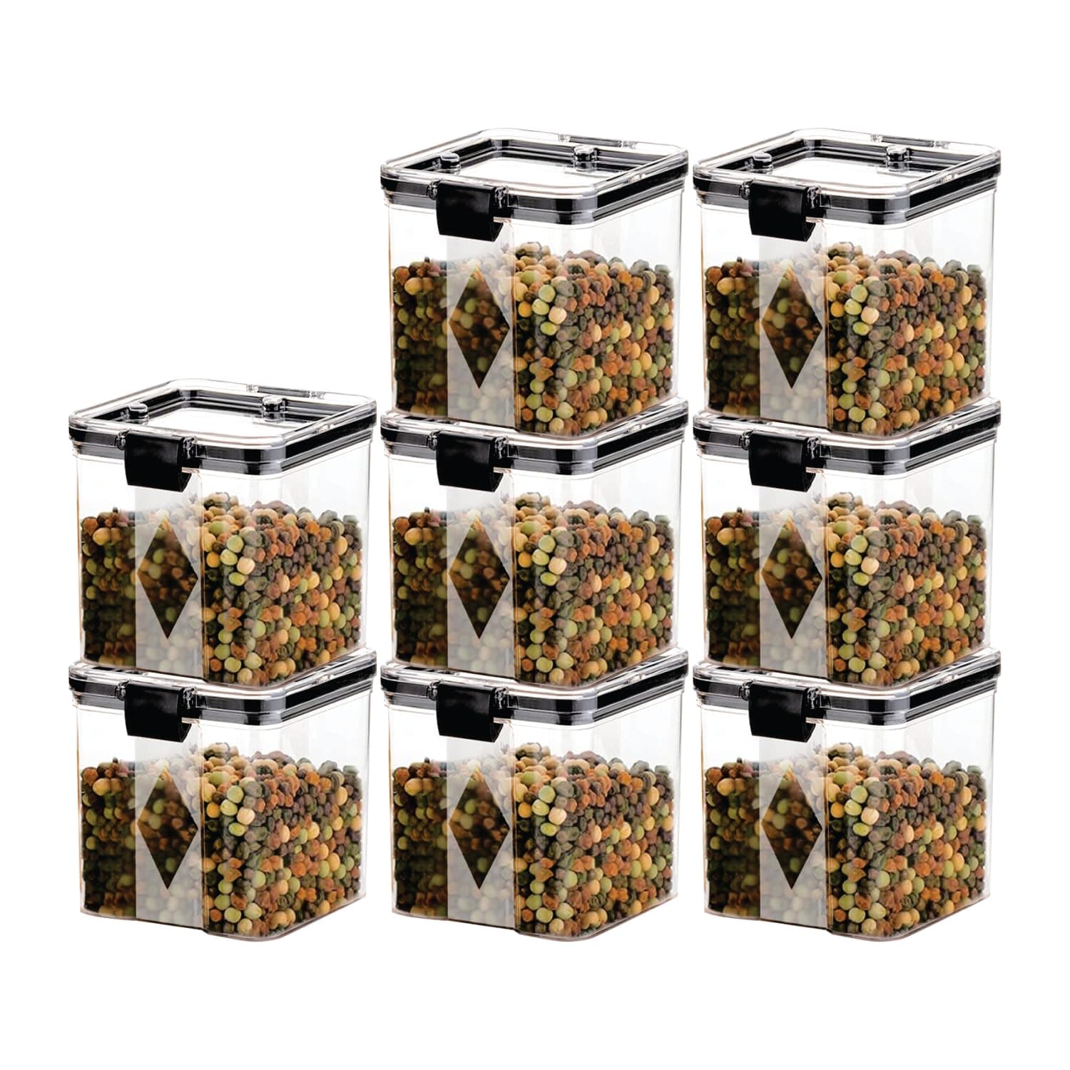 Plastic Kitchen Containers Set, Air Tight Container For Kitchen Storage Set, Kitchen Accessories Items, Kitchen Organizer Items And Storage Containers (Transparent, 700 ML Set Of 8)