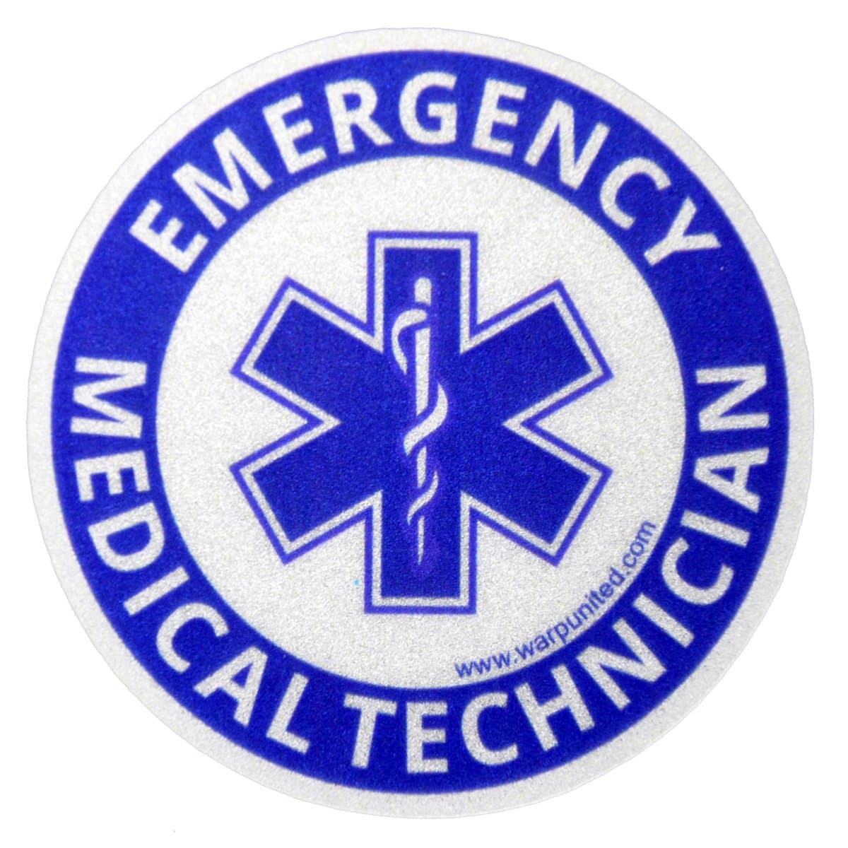 4-Pack 4 inch EMT Reflective Round Bumper Sticker for Emergency Medical Technician on Helmet, Equipment, Vehicle Waterproof Decal Medium