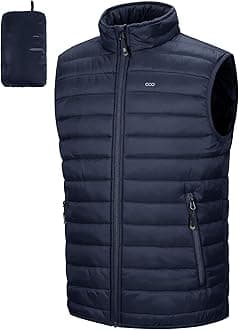 – Men's Lightweight Gilet, Packable Quilted Puffer Padded Vest Outerwear, Body Warmer Windproof Sleeveless Jacket for Golf Running Hiking Horse Riding