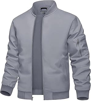 TACVASEN Men's Lightweight Jacket Thin Sportwear Bomber Jacket Windbreaker Coat