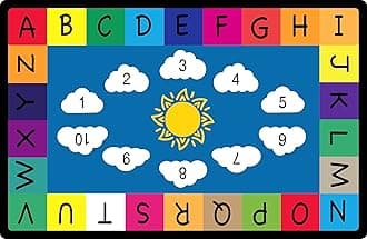 Genki - Kids Rugs for Playroom - ABC Learning Area Rug for Play Room, Classroom, Kindergarten, and Preschool - Kid Alphabet Educational Carpet for Childrens and Toddler Mat - Non Slip | 3'3"x4'11"