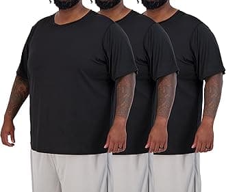 Real Essentials 3 Pack: Mens Big & Tall Tech Stretch Long-Sleeve & Short-Sleeve Dry-Fit T-Shirt