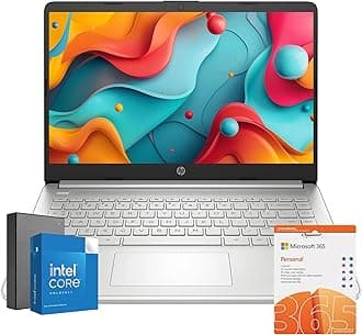 HP14-Inch Laptop | Thin, Lightweight, & Powerful | 16GB RAM | 512GB External Storage | 128GB Storage Onboard | Free Microsoft 365 | Intel Core | Windows 11 with Copilot | Wireless Earbuds