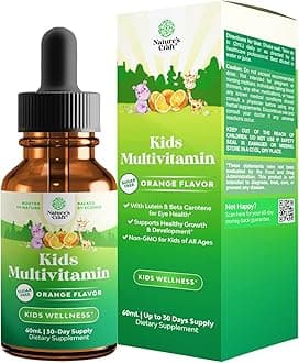 Liquid Multivitamin for Kids Immunity Support - Yummy Toddler Supplement with a C D3 E B6 and Vitamins of All Ages High Absorption 2Fl Oz (Pack of 1)