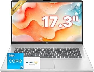 HP 17.3 inch Laptop | 2025/2026 Edition | Intel 13th 8 Cores i3 CPU (Beat 11th i5) | 8GB RAM | 256GB SSD | Wi‑Fi 6 | AI Copilot | Large Screen | Windows 11