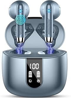 Wireless Earbuds, Bluetooth 5.4 Headphones NEW Wireless Headphones with 4 ENC Mic, 56H Bluetooth Earphones in Ear Noise Cancelling Deep Bass, Mini Ear Buds Bluetooth Earbuds IP7 Waterproof LED Display