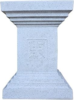 Synergy Plast Tulsi Plant Pot Indoor Outdoor 16 Inch, Unbreakable Marble Finish Fiber Planter Pot Suitable for Indoor & Outdoor Plantation with Drainage System (Marble White)