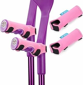 AntdvaoForearm Crutches Pads, Elastic Crutches Padding for The Elbow, for Open Cuff Crutches, Shock Resistant Increases Walking Comfort Forearm Crutch Pads (Handle Pad Pink)