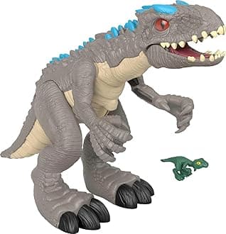 Fisher Price GMR16 Imaginext Jurassic World Indomus Rex, Height 13.8 inches (35 cm), Gray