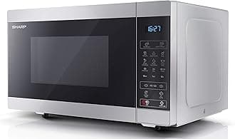 SHARP YC-MG252AU-S 25 Litre 900W Digital Microwave with 1000W Grill, 11 power levels, ECO Mode, defrost function, LED cavity light - Silver