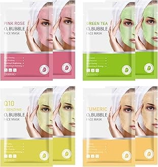 Facial Masks Skincare for Women,Bubble Moisturize Face Mask Sheet for Girl,Hydrating Face Mask for All Skin Types,Dry Skin & Sensitive Skin(8-Packs)