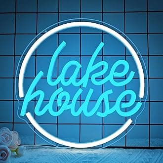 Lake House Neon Sign Dimmable LED Neon Light for Lake House Decor Lake Life Light up Signs Led Neon Signs for Lakeside Holiday Wall Decor