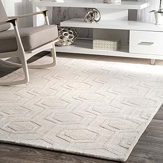 ZARACARPETS Solid Plain Exported Quality Hand Made Carpets and Rug Size 4x4 Round Diameter(4 by 4 Round) Cream Brick