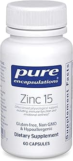 Zinc 15 mg - Zinc Picolinate Supplement for Immune System Support, Growth & Development - for Wound Healing - 60 Capsules