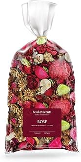 Soul & Scents Rose Potpourri | Dried Flowers | Fine-Living | Natural Decoration | Mood Enhancer | Perfect for Home Decor, Gifts, and Aromatherapy | Made in India | 140gm