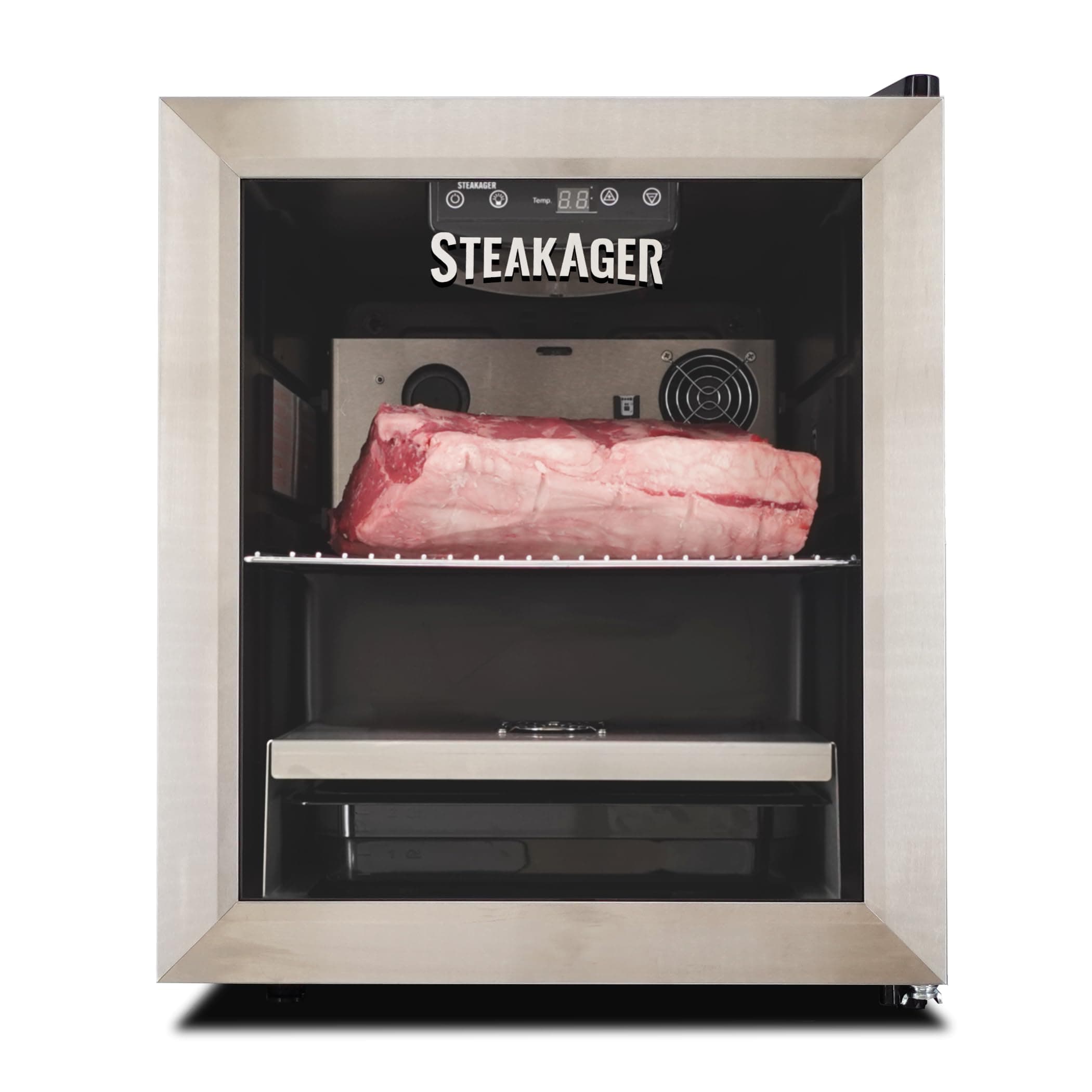 Compact Dry Aging Refrigerator PRO 20 - Home Beef Dry Aging Machine with App Control, 20 Lbs Capacity, 17x18.5 in. Stainless Steel Cabinet