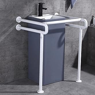 ZAQYCM Toilet Handles for Elderly Heavy Duty, Bathroom Sink Handrails Grab Bar for Seniors, Handicap and Disabled, for Nursing Homes/Bars/Home/Hotels (Color : White, Size : Style-2)