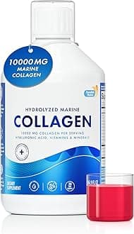 Swedish Nutra 10,000 mg Hydrolyzed Marine Collagen Liquid Supplement - 500 ml, 20 Day Supply | Hyaluronic Acid, Biotin & Vitamin C for Healthy Hair, Skin, Nails & Joints | For Men & Women | Sugar-Free