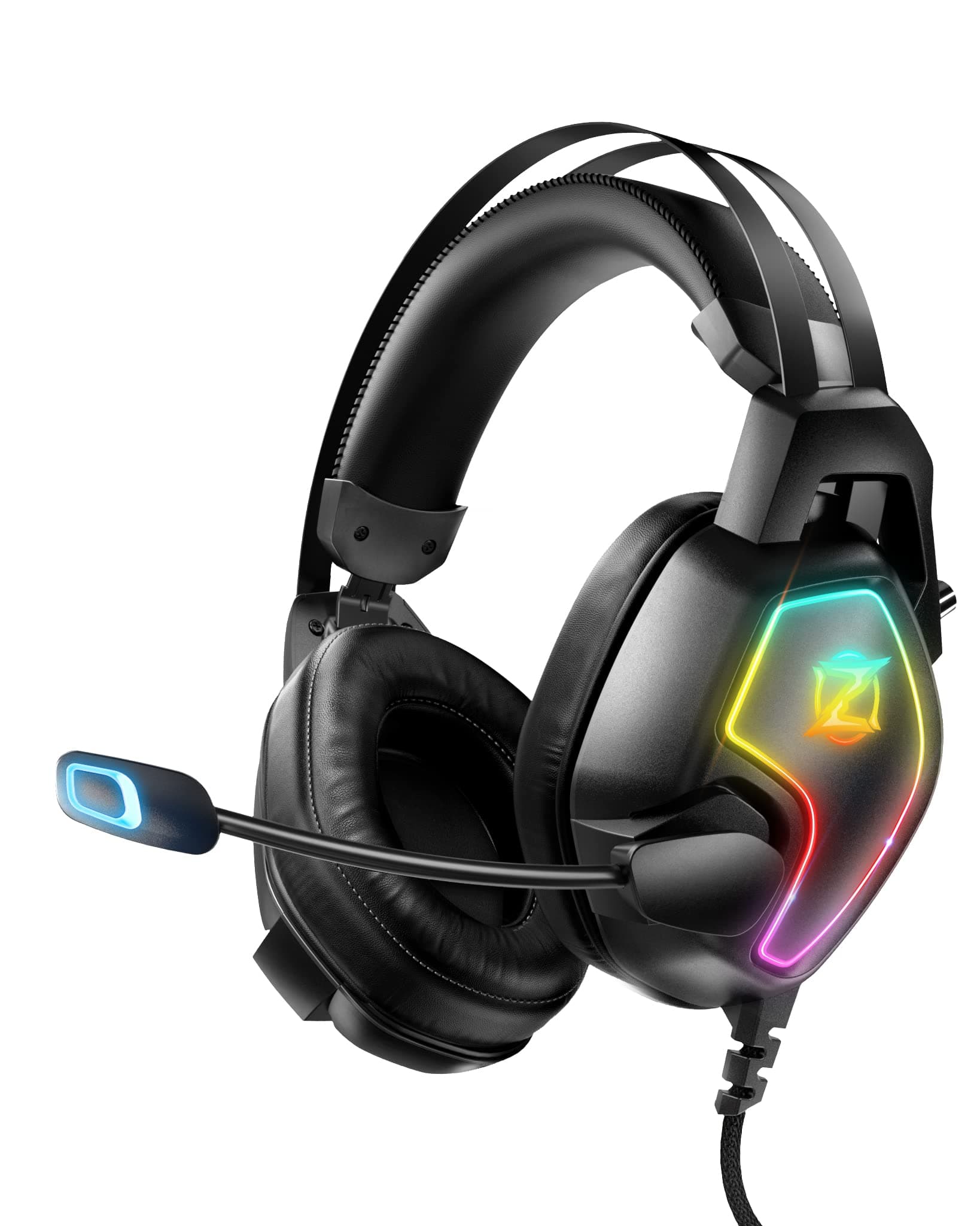 Gaming Headset for Xbox One Series X/S Ps5, Ps4, PC Switch, Noise Canceling Headphones with Microphone, 3.5mm Audio Jack, Auto-Adjust Headband