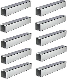 Stainless Steel Square Tubing Tube 25mm x 25mm x 1mm x 520mm, 1" x 1" x 1/25" x 20.47" Long, 10 Pack 304 SS Square Tubings 1mm Thickness Polished Finished from Bopaodao