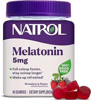 Melatonin Gummies, Sleep Support, 90 Strawberry-Flavored Adult Melatonin Gummies, 5 mg Sleep Aids for Adults