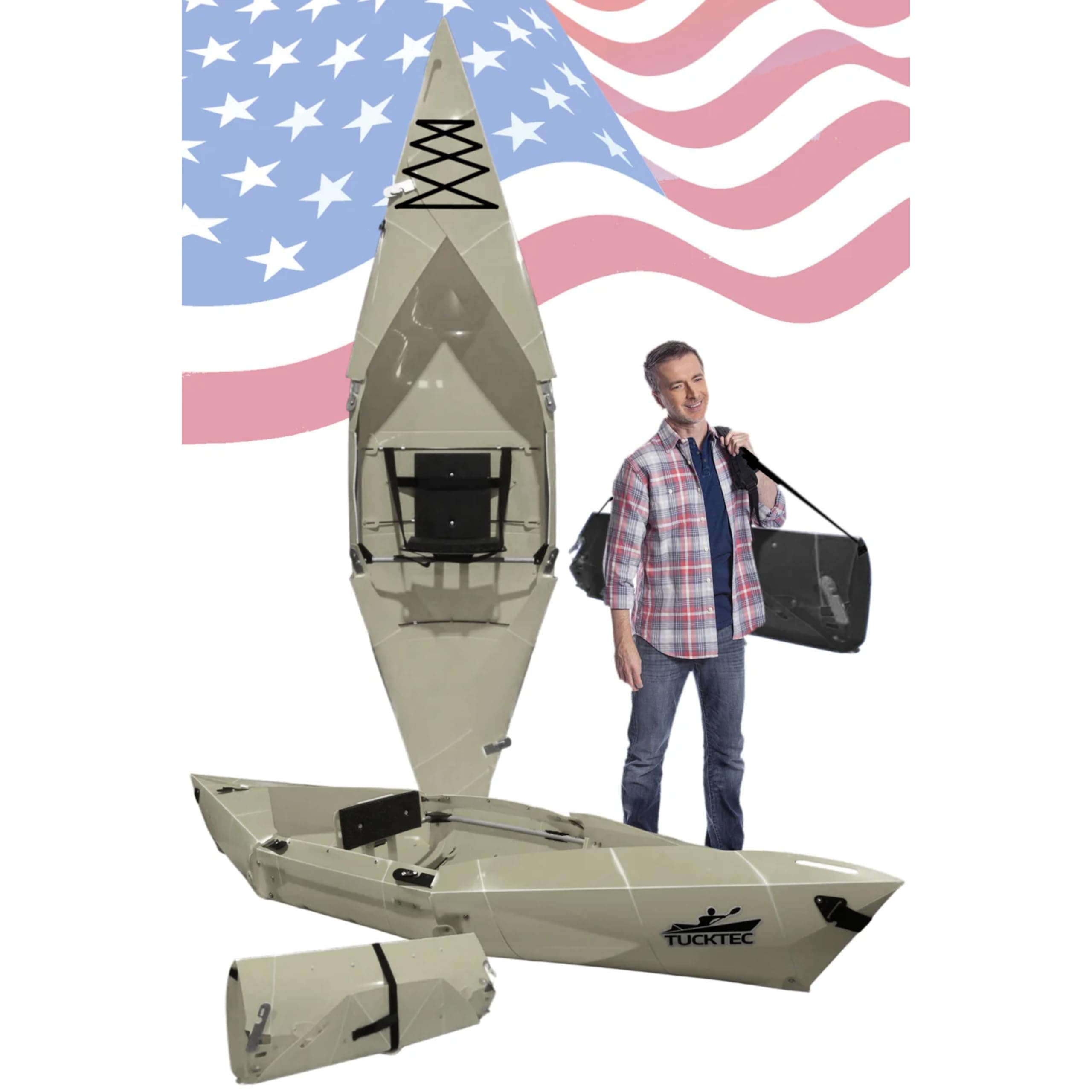 Tucktec 10' PRO Foldable Kayak - Full Size Folding Kayak - Portable Kayak for Adults - Made in USA