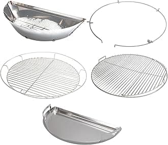 SnS Grills Slow ‘N Sear® 5-Piece Cooking System - Patented Charcoal Basket with Removeable Water Reservoir, EasySpin Grate, Drip Pan for Low ‘N Slow Smoking & Charcoal Grilling on Big Green Egg XL