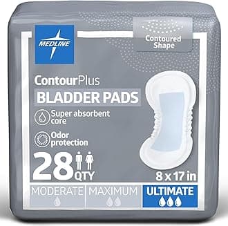 BCPE03Z Contour Plus Bladder Control Incontinence Pads, Ultimate Absorbency, 8" x 17" (Pack of 28) - Packaging May Vary