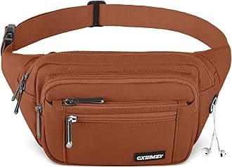 Fanny Packs For Women & Men Waist Pack Hip Bum Bag with Multi-Pockets Large Capacity Waterproof Casual Bum Bag for Disney Traveling Casual Cycling Running Hiking (Brown1)