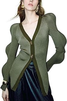 URBAN REVIVO Women's Knit Cardigan Sweaters Long Sleeve Button Down Open Front Casual Outwear Trendy 2025