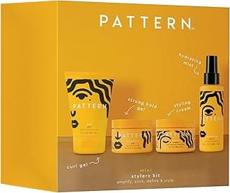 PATTERN Beauty Mini Stylers Kit 3 fl oz. - for Curly, Coily & Tight Textured Hair - Includes Hydrating Mist, Curl Gel, Styling Cream & Strong Hold Gel