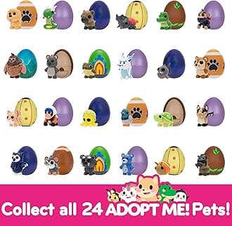 Jazwares Adopt Me! Mystery Pets Blind Box Egg 2-Pack - Series 4 - Exclusive Virtual Item Game Code - Collectible Mini Animal Toy Figure, Styles May Vary - Easter Gift for Kids, Girls & Boys - 6+