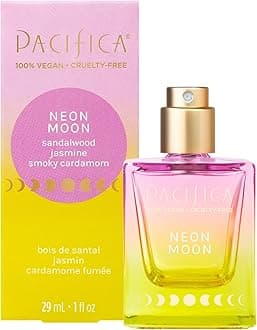 Pacifica Beauty Neon Moon Spray Perfume - Energetic Sandalwood Jasmine Smoky Cardamon - Clean Vegan Eau de Toilette, 1 fl oz