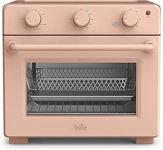bella Air Fry Toaster Oven, 7 Preset Cooking Options, Dishwasher-Safe EverGood Coated Trays Included, 60-Minute Auto Shutoff w Audible Timer, Power Indicator Light, 1700 Watt, Blossom