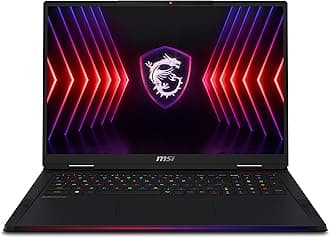 msiRaider 18 HX 18" QHD+ 240Hz Gaming Laptop, 14th Gen Intel 24-Core i9-14900HX, NVIDIA GeForce RTX 4080, 32GB DDR5 RAM, 1TB SSD, Per-Key RGB, Wi-Fi 7, Windows 11 Home