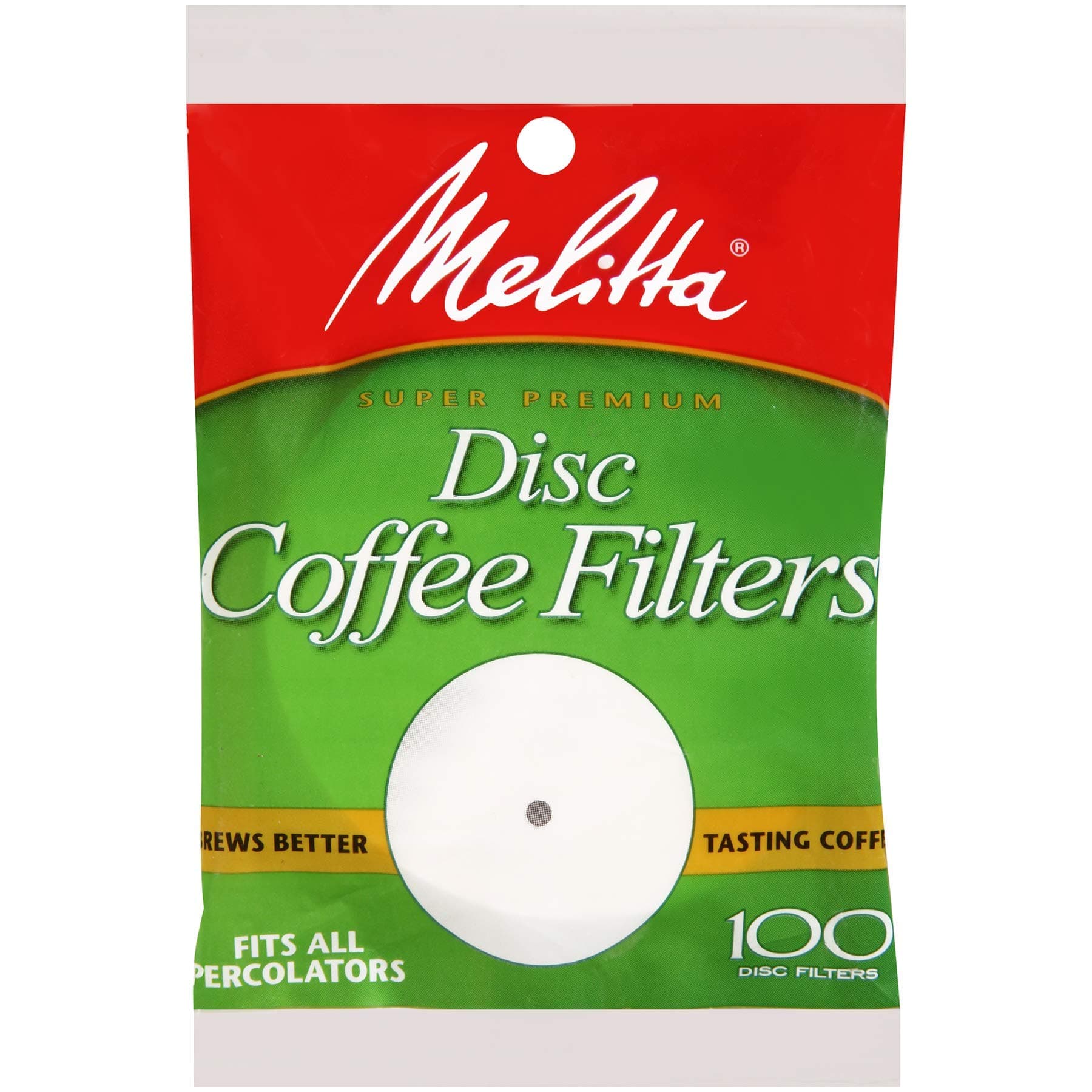Melitta Disc Coffee Filters for Percolators, White, 3.5-Inch, 100 Count (Pack of 24) 2400 Total Filters Count