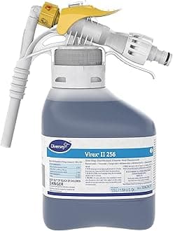 VIREX Diversey II 256 3062637 Liquid Disinfectant Cleaner and Deodorant, Hospital Grade Floor Cleaner with Mint Scent, Ready-to-Dispense (RTD) Concentrate, 1.5-Liter