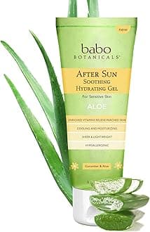 After Sun Hydrating Organic Aloe Vera Gel for Sensitive Skin, 8 Ounce